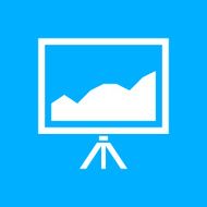 Projector Screen icon on a blue background