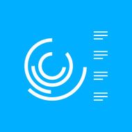 Radial Bar Chart icon on a blue background N3