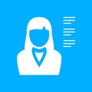Businesswoman icon on a blue background N4