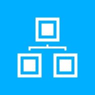 Organization Chart icon on a blue background N2