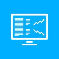 Computer Monitor icon on a blue background N6