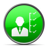 Businessman icon on a round button N86