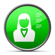 Businesswoman icon on a round button N22
