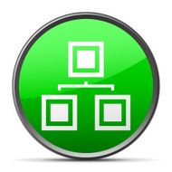 Organization Chart icon on a round button N14