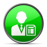 Businessman icon on a round button N88