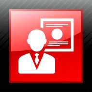 Businessman icon on a square button N38