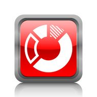 Donut Chart icon on a square button N19