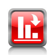 Bar Graph icon on a square button N44