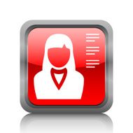 Businesswoman icon on a square button N10