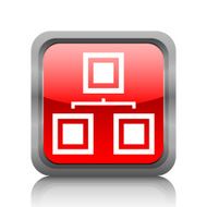 Organization Chart icon on a square button N6