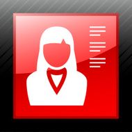 Businesswoman icon on a square button N11