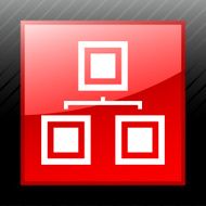 Organization Chart icon on a square button N7