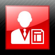 Businessman icon on a square button N44
