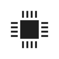 Computer Chip icon on a white background N2