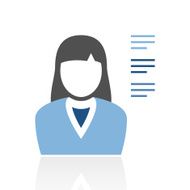 Businesswoman icon on a white background N13