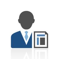 Businessman icon on a white background N66