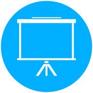 Projector Screen icon on a round button N10