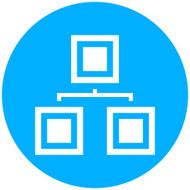 Organization Chart icon on a round button N15