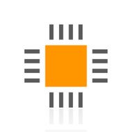 Computer Chip icon on a white background N4