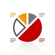 Pie Chart icon on a white background N23