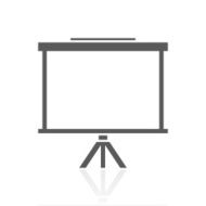 Projector Screen icon on a white background N8