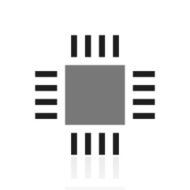 Computer Chip icon on a white background N5