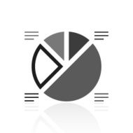 Pie Chart icon on a white background N24