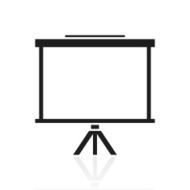 Projector Screen icon on a white background N9