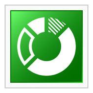 Donut Chart icon on a square button N20