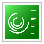 Radial Bar Chart icon on a square button N11