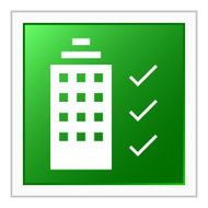 Office Building icon on a square button N17
