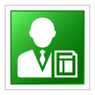 Businessman icon on a square button N49