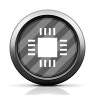 Computer Chip icon on a round button N6