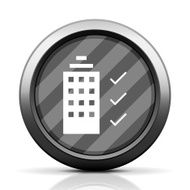 Office Building icon on a round button N33