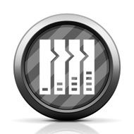 Flowchart icon on a round button N98