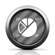 Pie Chart icon on a round button N35