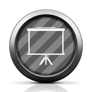 Projector Screen icon on a round button N12