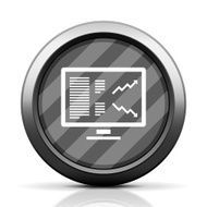 Computer Monitor icon on a round button N37