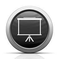 Projector Screen icon on a round button N14