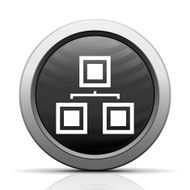 Organization Chart icon on a round button N17