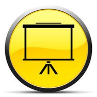 Projector Screen icon on a round button N16