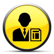 Businessman icon on a round button N104