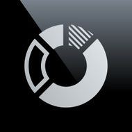 Donut Chart icon on a black background N9