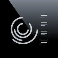 Radial Bar Chart icon on a black background N5