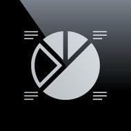 Pie Chart icon on a black background N10