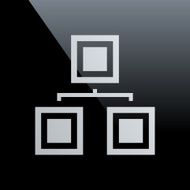Organization Chart icon on a black background N4