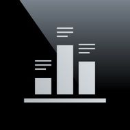 Bar Graph icon on a black background N26