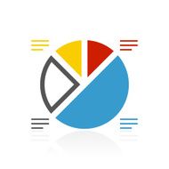 Pie Chart icon on a white background N25