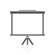 Projector Screen icon on a white background N12