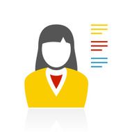 Businesswoman icon on a white background N17